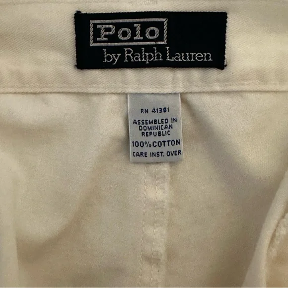 Vintage Ralph Lauren Two Pleat Shorts Mens 36 White Cotton Retro VTG Preppy L